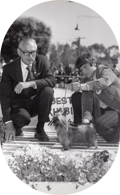 James Carmac and his Australian Silky Terrier at his first Melbourne Royal Centenary Show, 1972